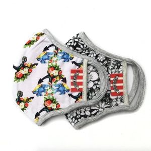 2 Upcycled Organic Cotton Kids Face Masks GM106